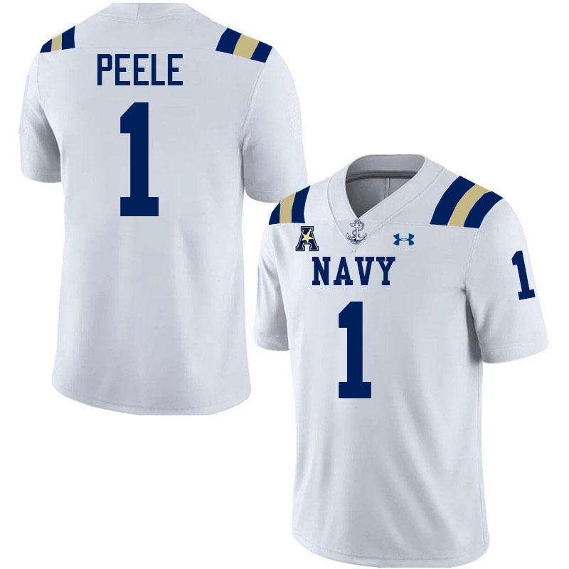 Navy Midshipmen #1 Dashaun Peele College Football Jerseys Stitched-White